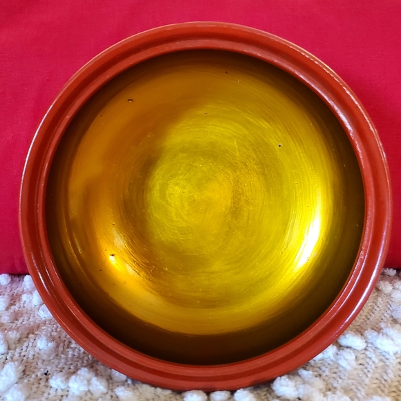 Vntg Russian "Khokhloma" Wooden, Red, Gold and Black, Signed, Hand Painted Bowl - Picture 3 of 10